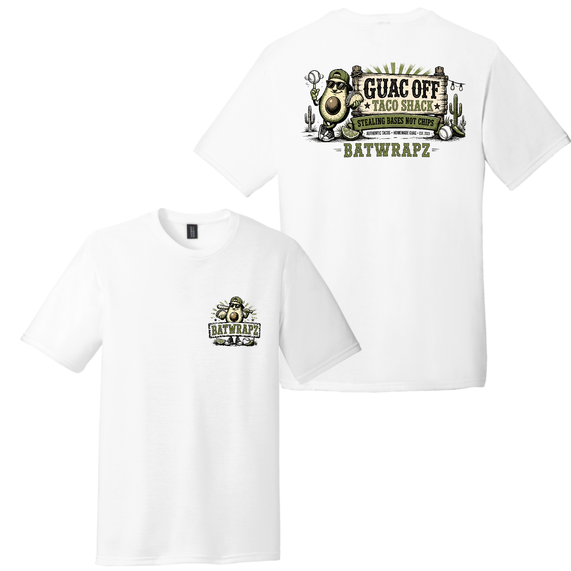 BatWrapz Guac Off Taco Shack T-Shirt Gray - Youth