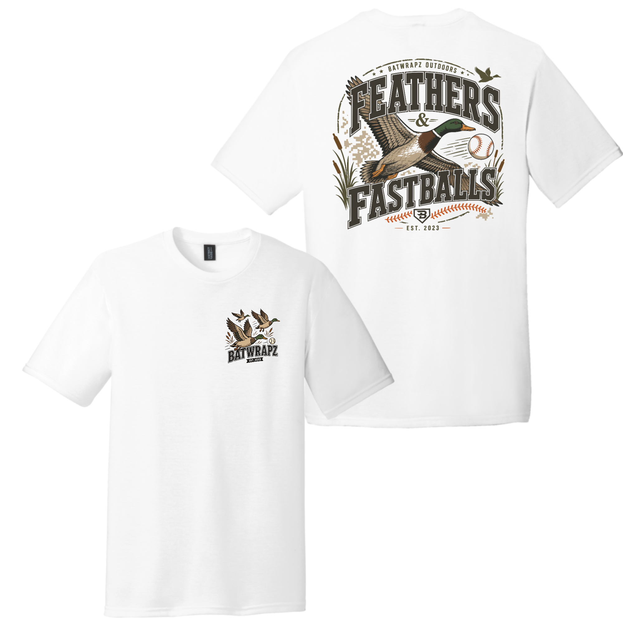 BatWrapz Baseball Feathers and Fastballs T-Shirt White - Youth