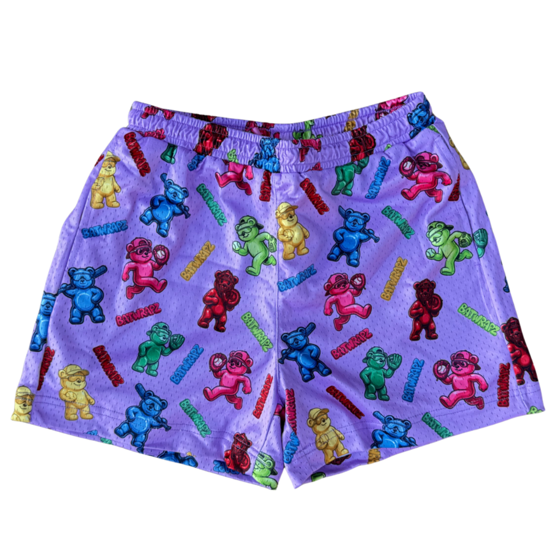 BatWrapz Gummy Ballers Training Shorts Purple - Youth