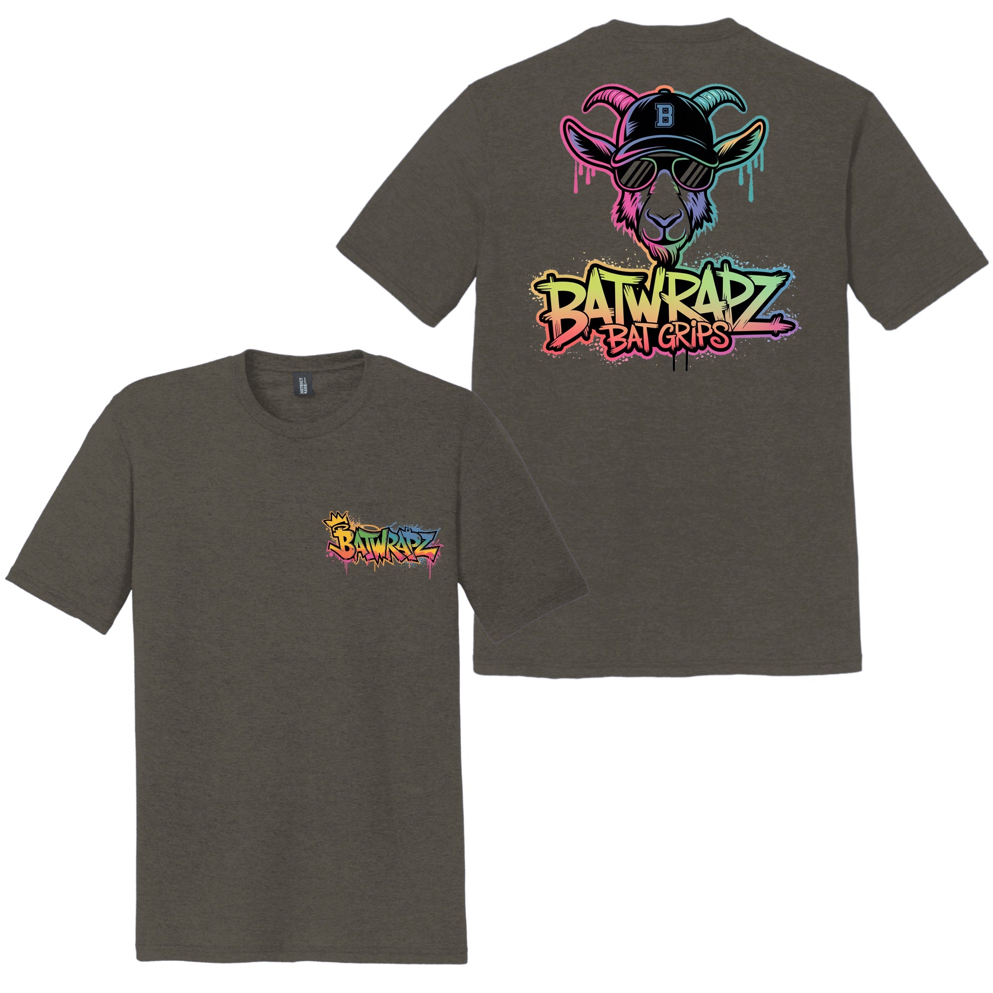 BatWrapz "Graffiti Goat" Adult Tee - Gray