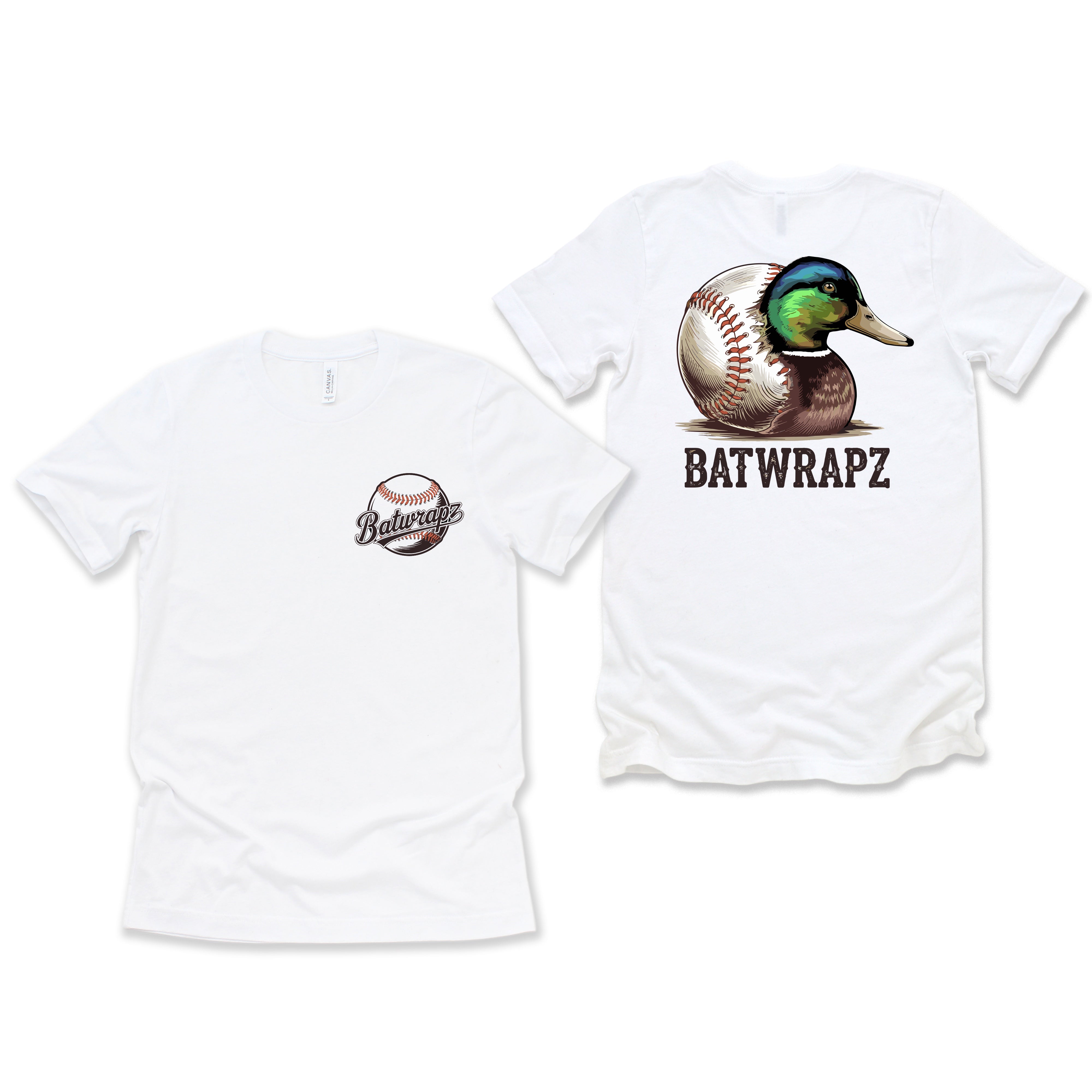 BatWrapz "Duck Down Baseball" Youth Tee - White