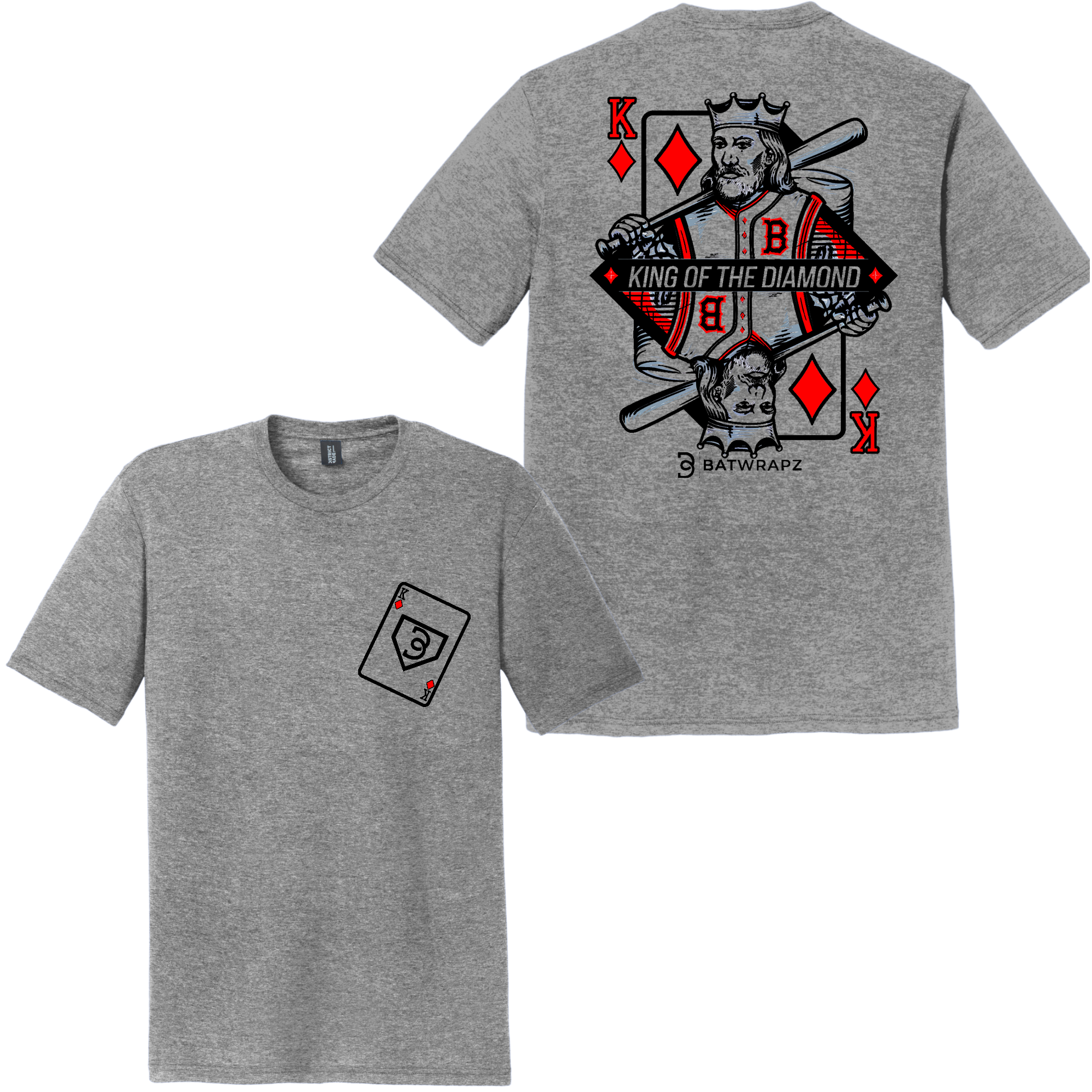 BatWrapz "King of the Diamond" Youth Tee - Heather Gray