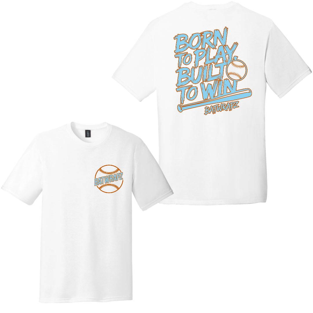 BatWrapz "Born to Play" Youth Tee - White