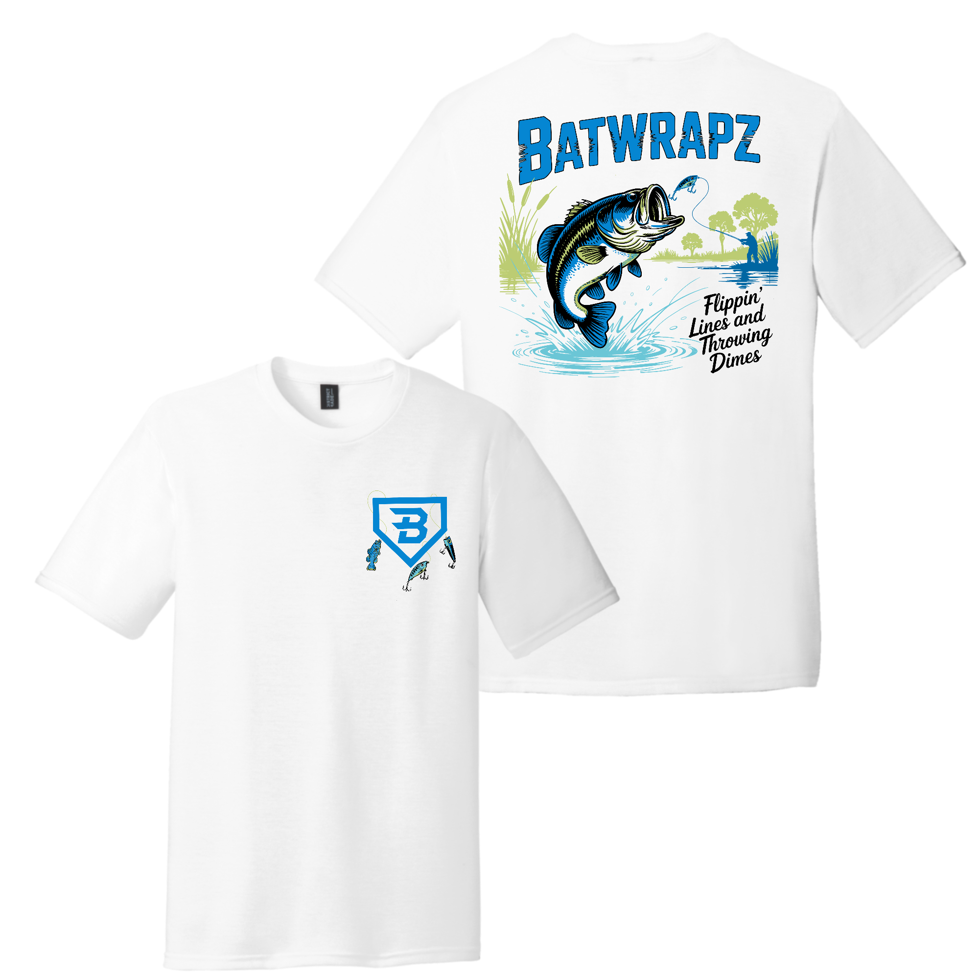 BatWrapz Flippin' Lines T-Shirt White - Youth