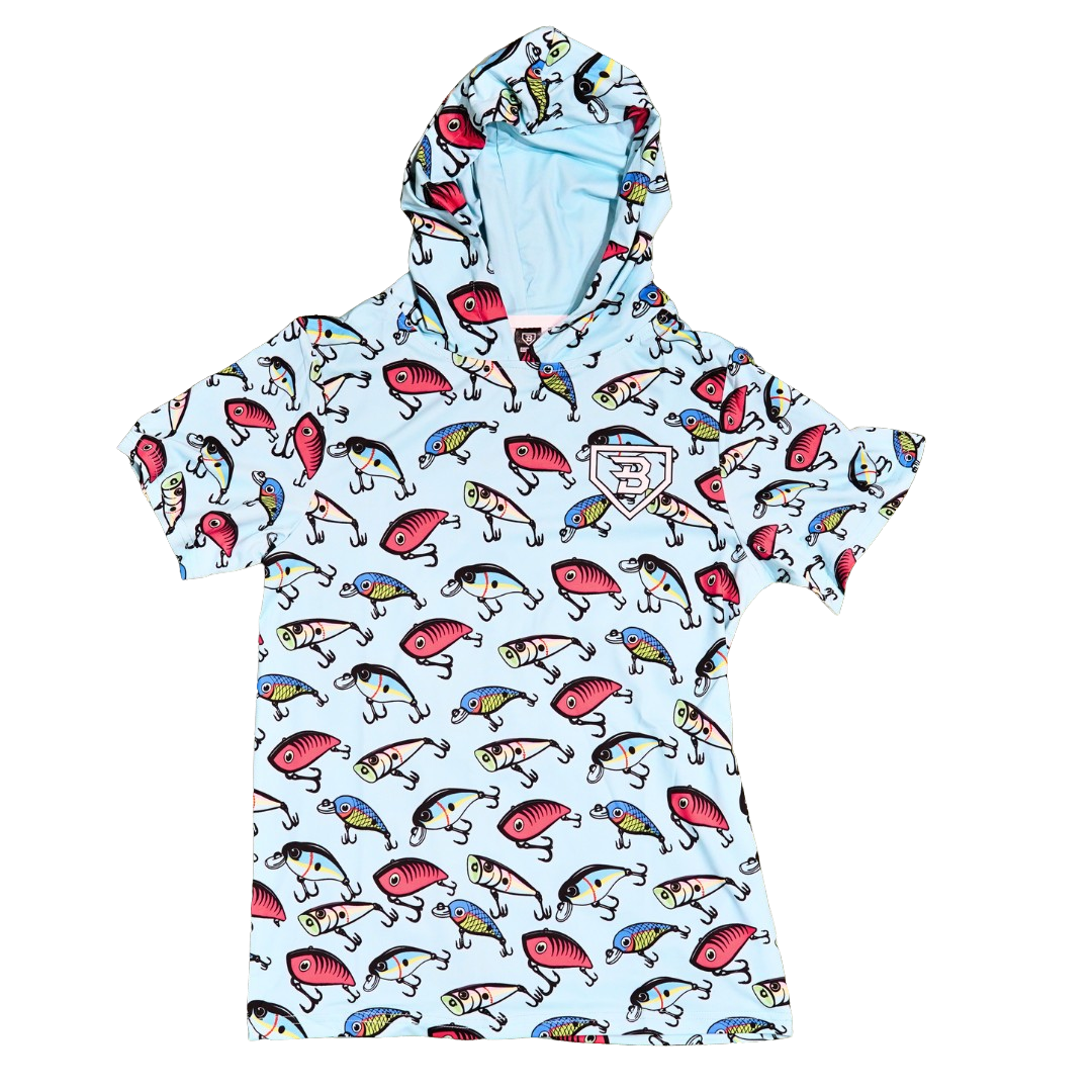 BatWrapz Baseball Tight Lines Short Sleeve Performance Hoodie - Youth