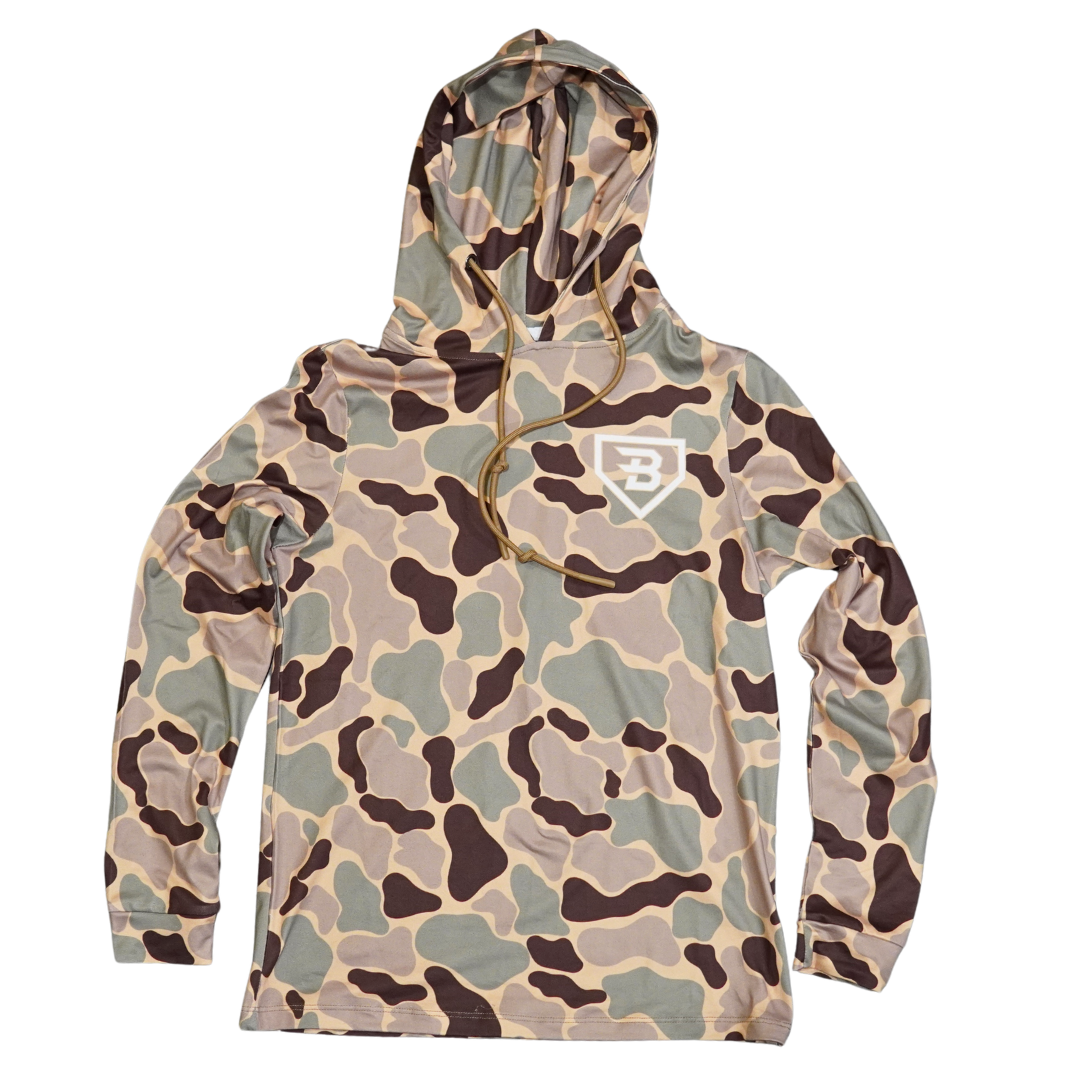 BatWrapz Duck Camo Lightweight Training Hoodie Sage Brown - Youth