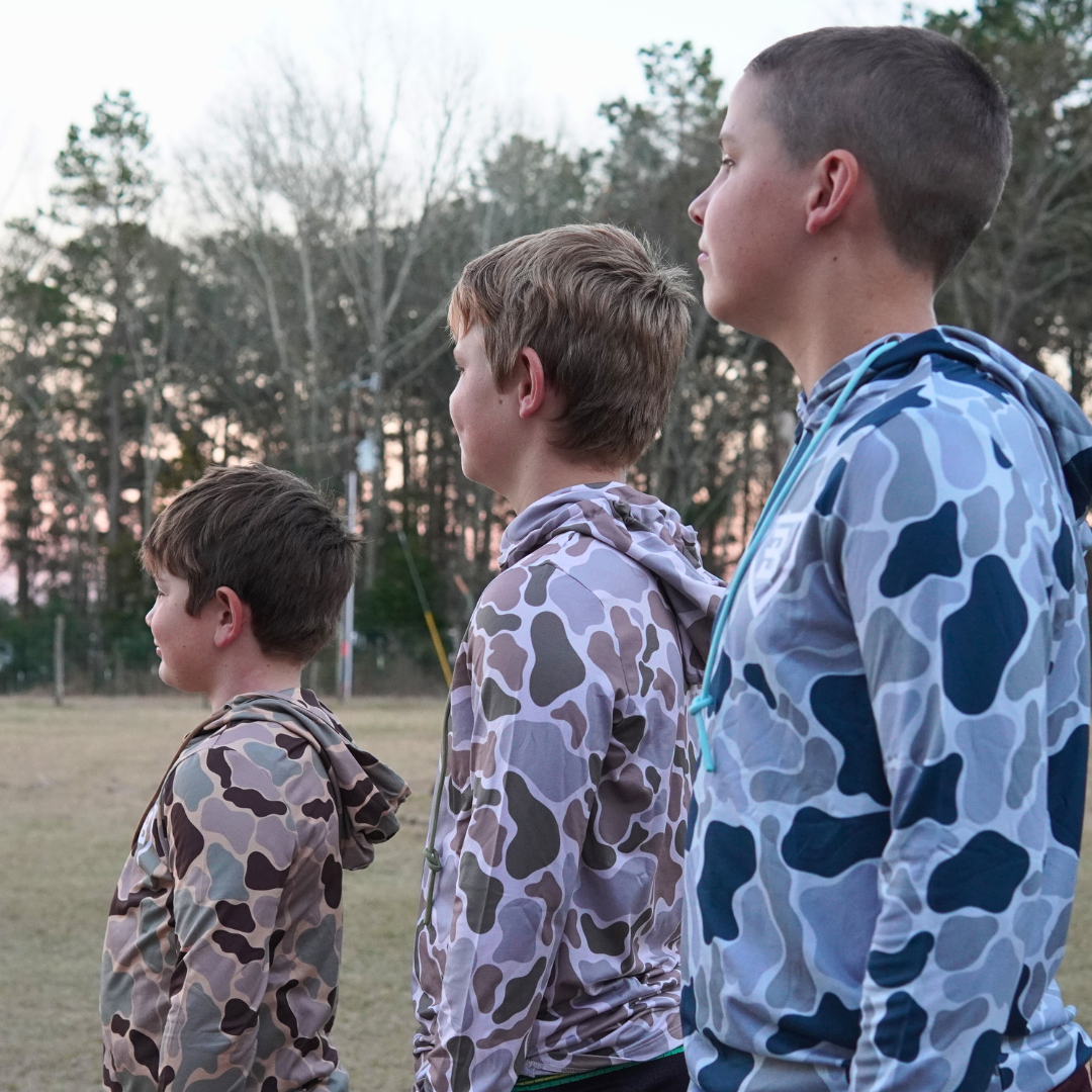 BatWrapz Duck Camo Lightweight Training Hoodie Slate Teal - Youth