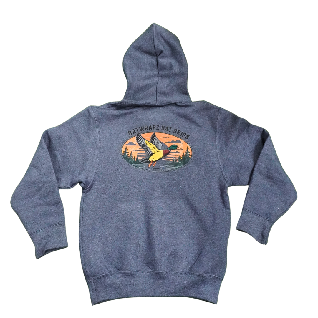 BatWrapz Bat Grips Duck Logo Hoodie Youth - Heather Blue