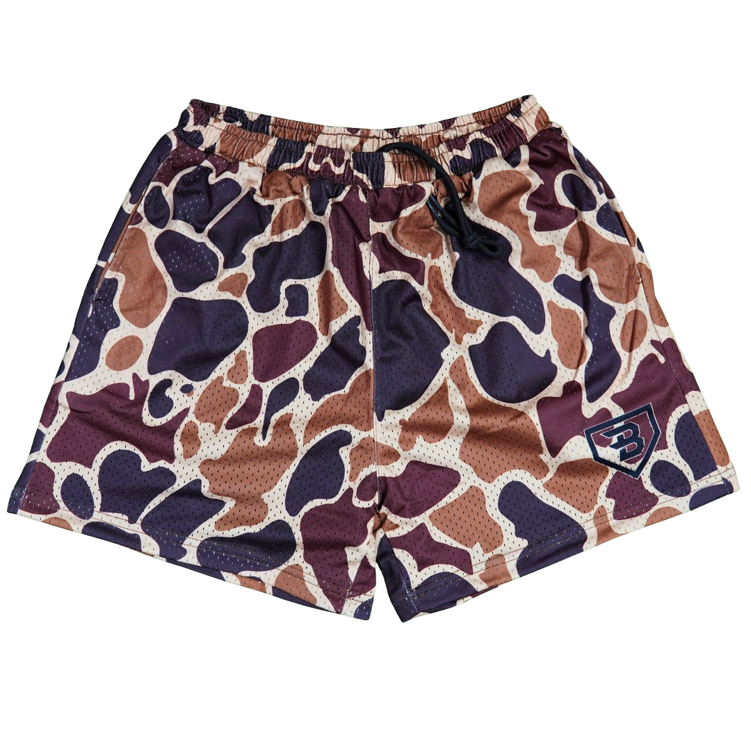 BatWrapz Vintage Duck Camo Training Shorts Brown - Adult