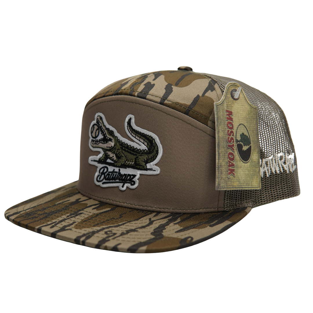 BatWrapz "Diamond Gator" 7 Panel Flat Bill Snap Back Hat - Bottomland