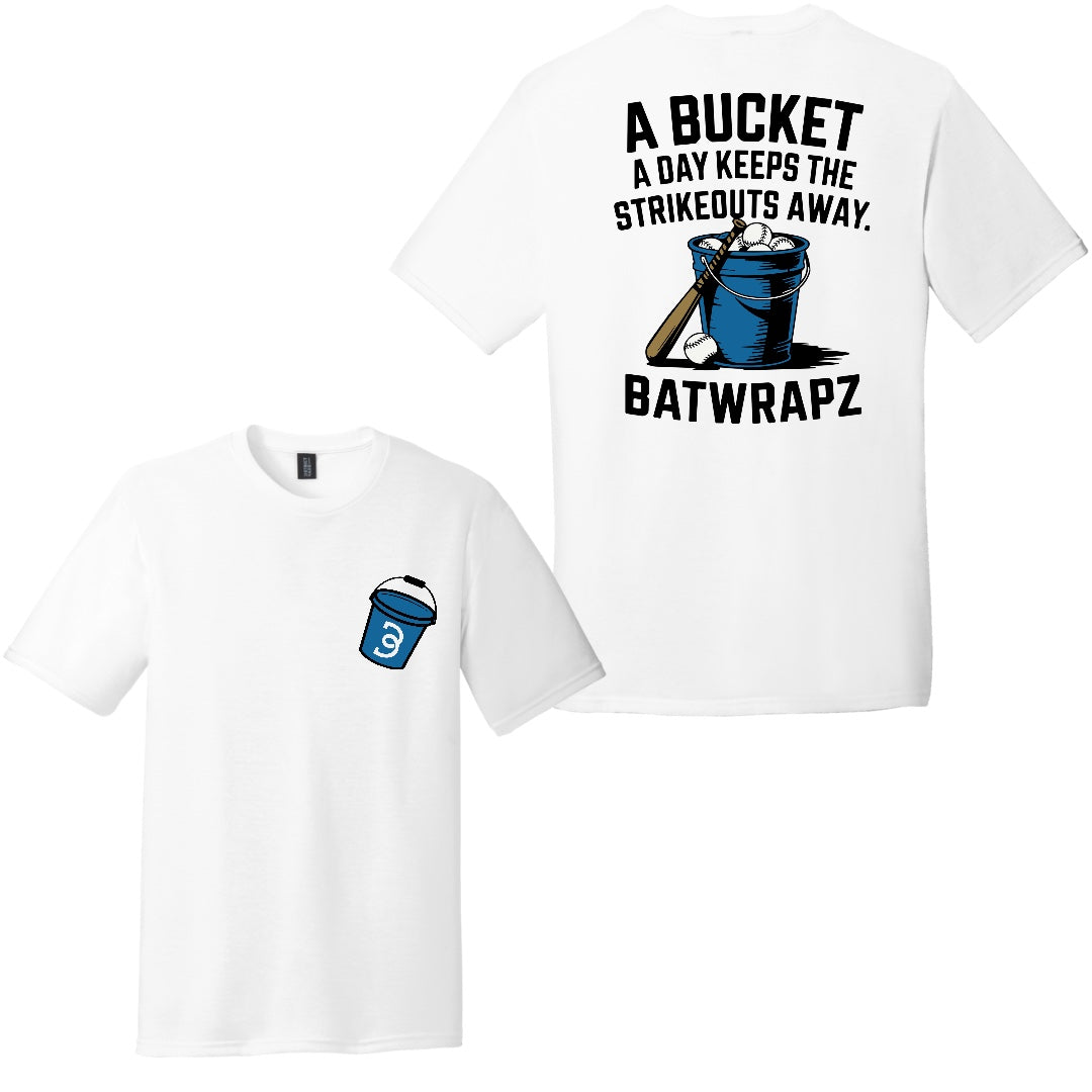 BatWrapz "Bucket A Day" Adult Tee - White