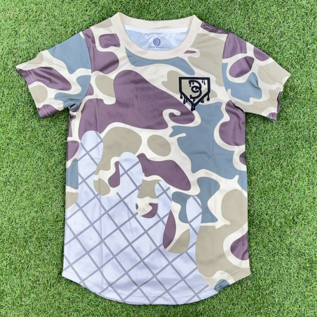 BatWrapz Baseball Ice Cream Short Sleeve Training Tee Youth - Camo