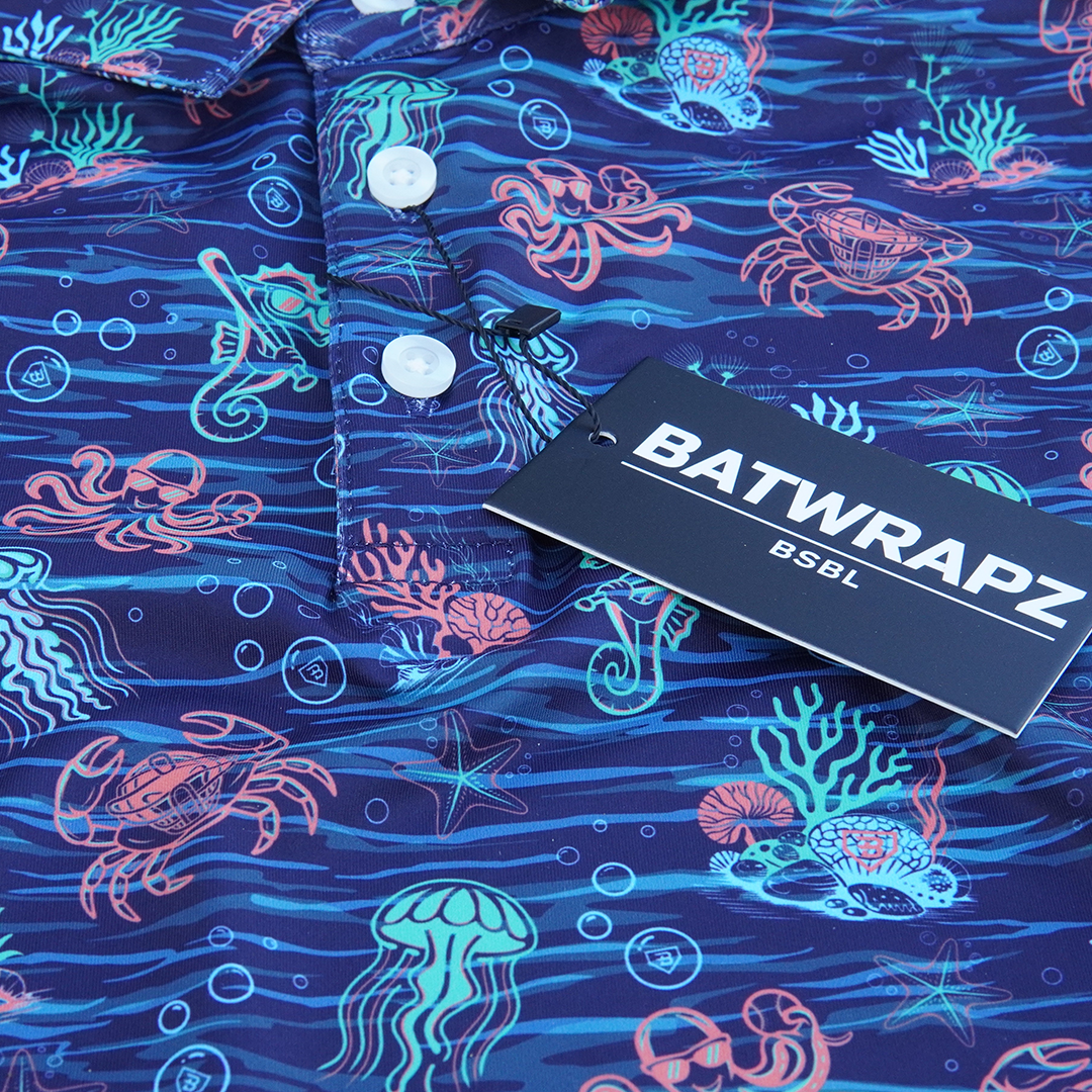 BatWrapz Deep Sea Dingers Short Sleeve Performance Polo - Youth