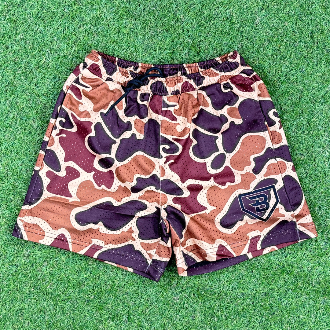 BatWrapz Duck Camo Training Shorts Brown - Youth