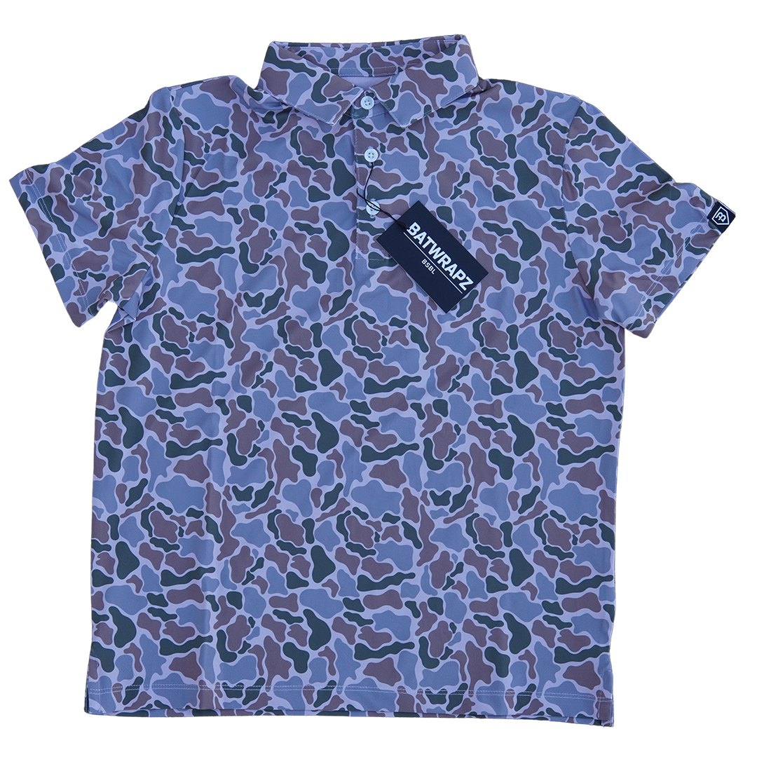 BatWrapz Sandstone Duck Camo Short Sleeve Performance Polo - Youth