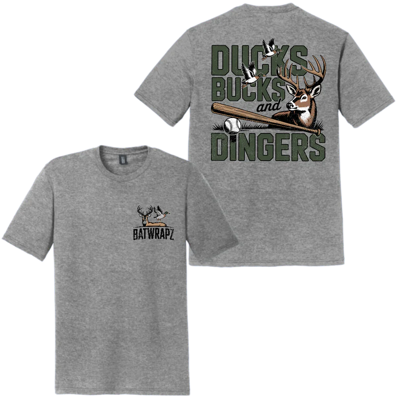 BatWrapz Ducks Bucks and Dingers Toddler T-Shirt - Gray