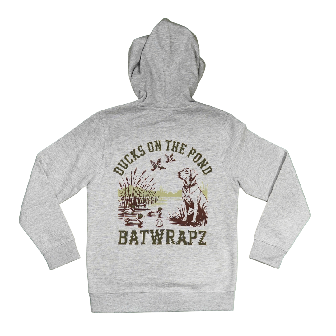 BatWrapz Ducks on the Pond Hoodie Youth - Gray
