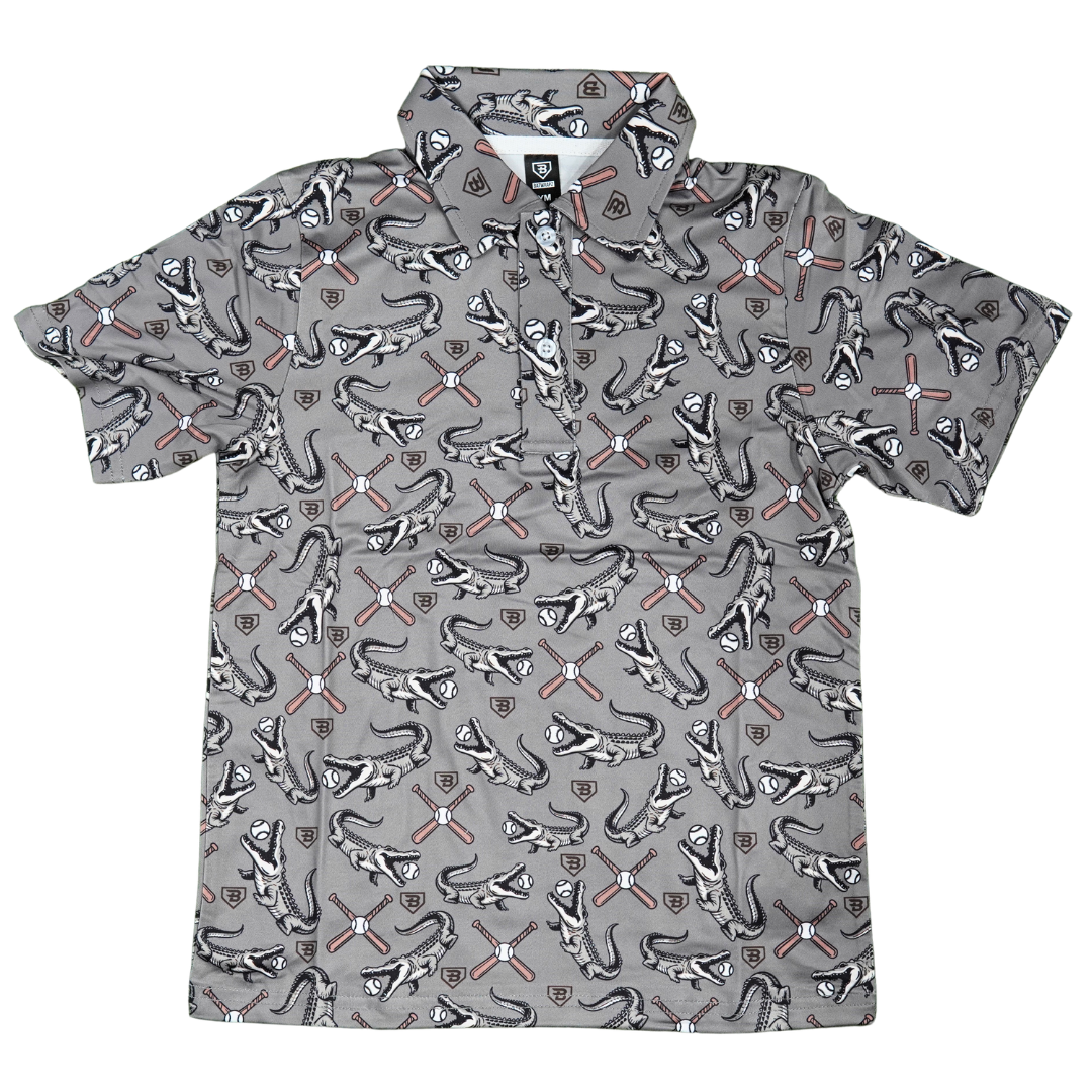 BatWrapz Diamond Gator Short Sleeve Performance Polo - Youth