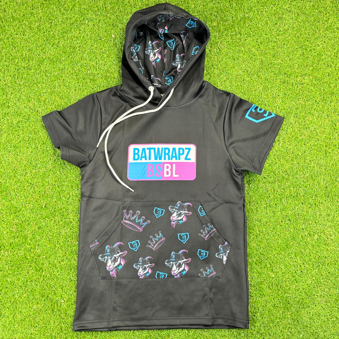 BatWrapz BSBL GOAT Short Sleeve Training Hoodie Youth - Black