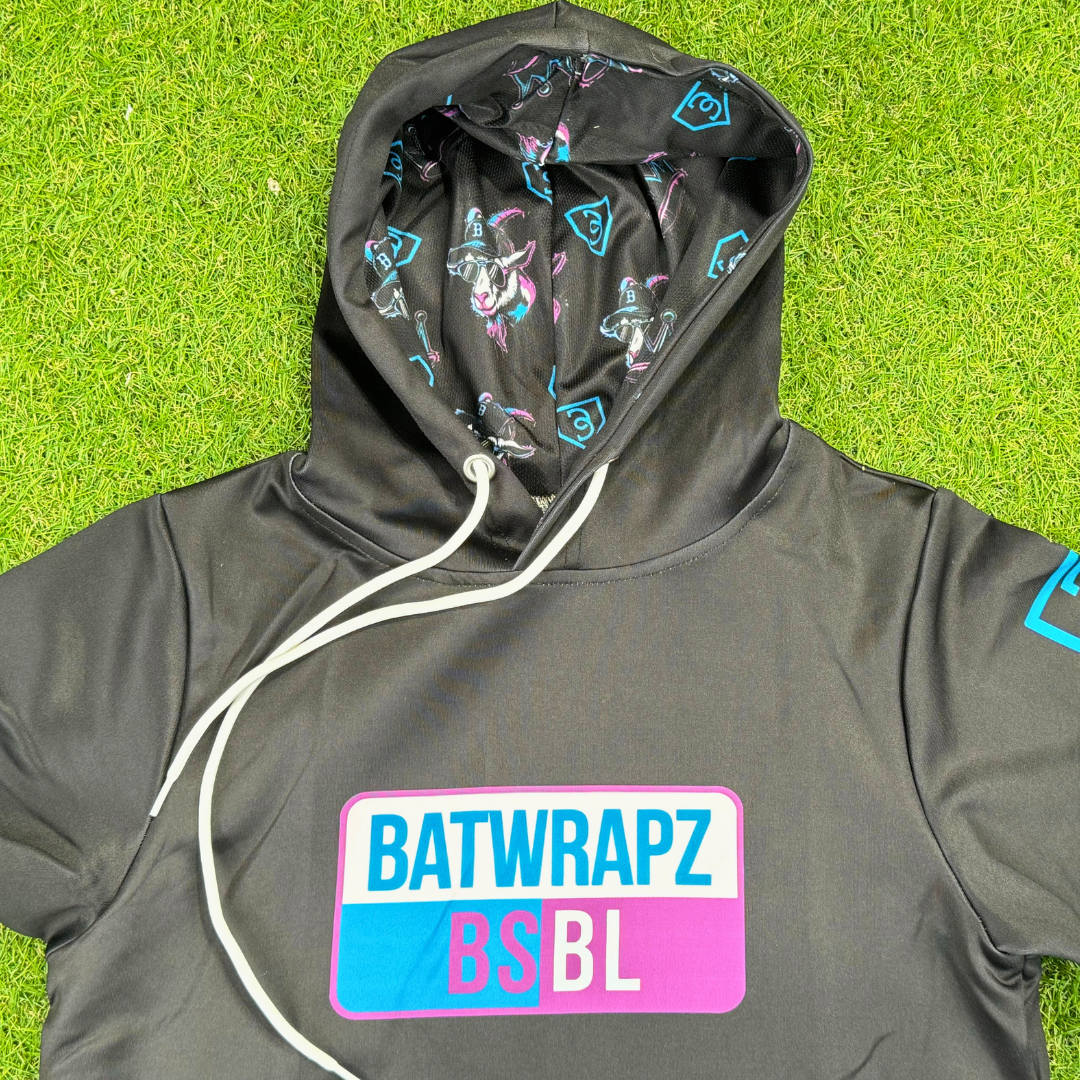 BatWrapz BSBL GOAT Short Sleeve Training Hoodie Youth - Black
