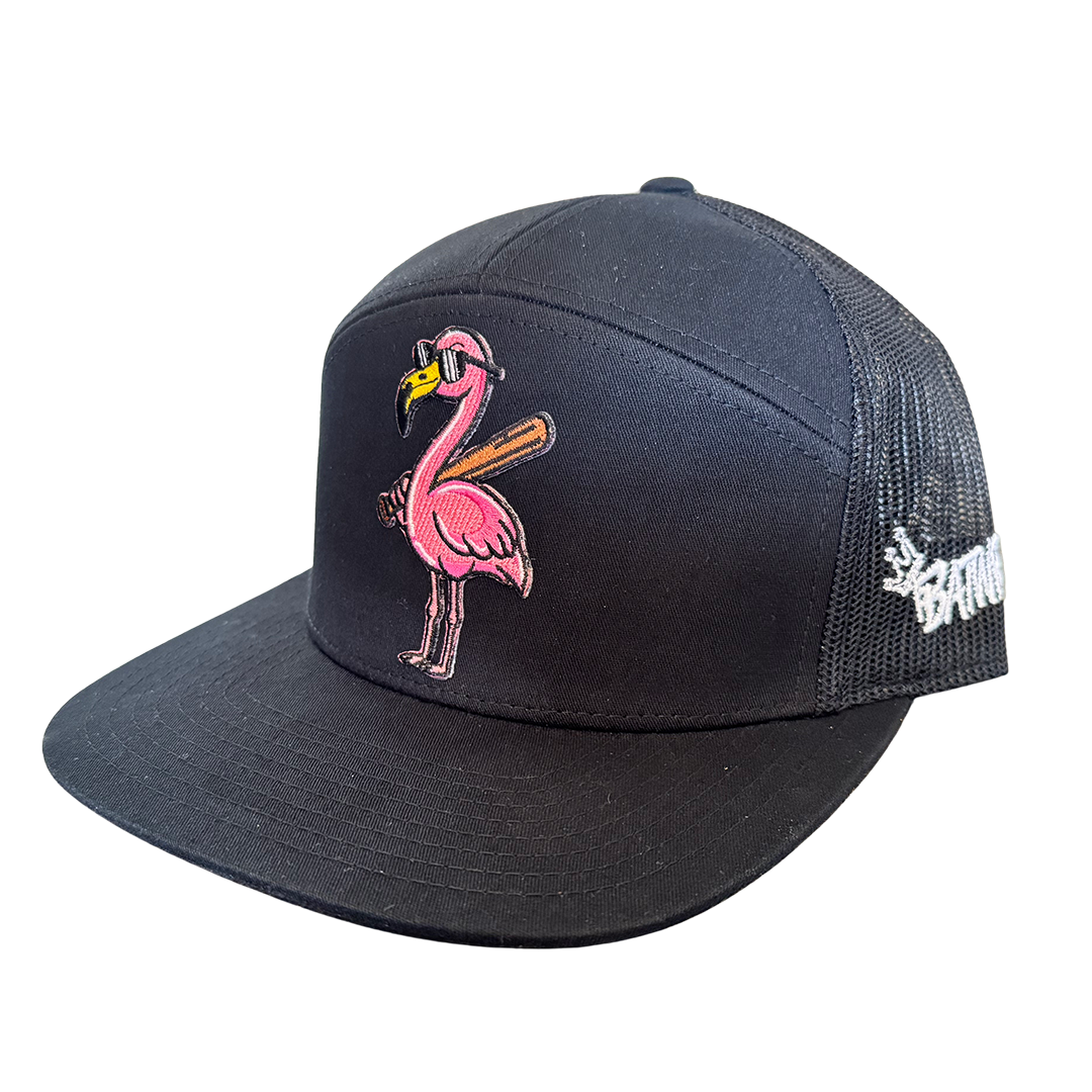BatWrapz "Salty Swings" Hat 7 Panel Snap Back - Black