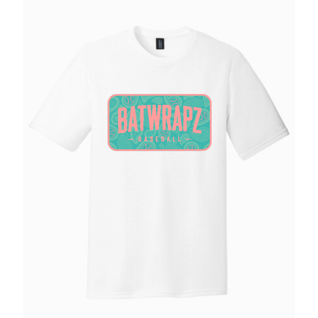 BatWrapz Baseball Paisley Youth T-Shirt - Teal