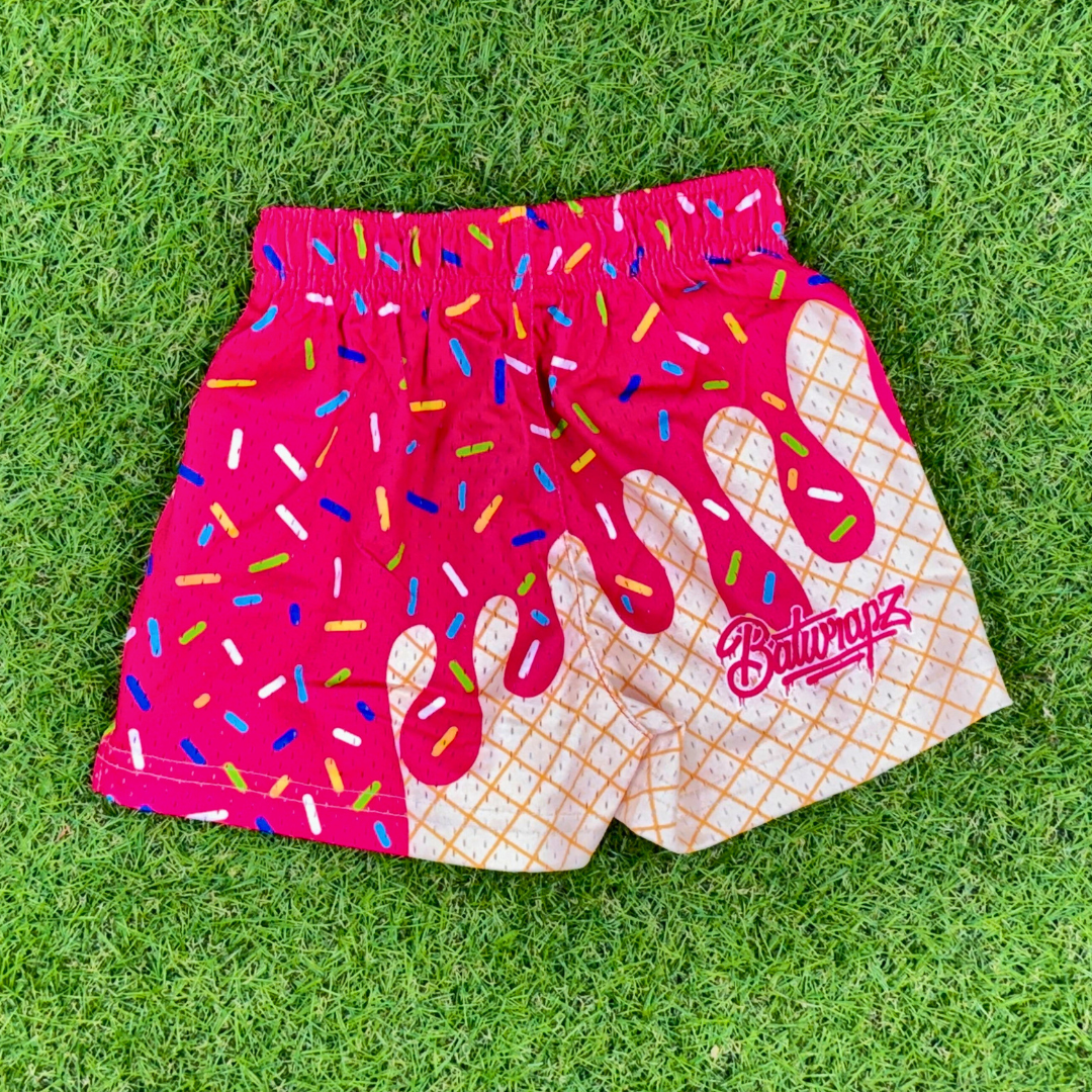 BatWrapz Pink Ice Cream Baseball Training Shorts - Toddler