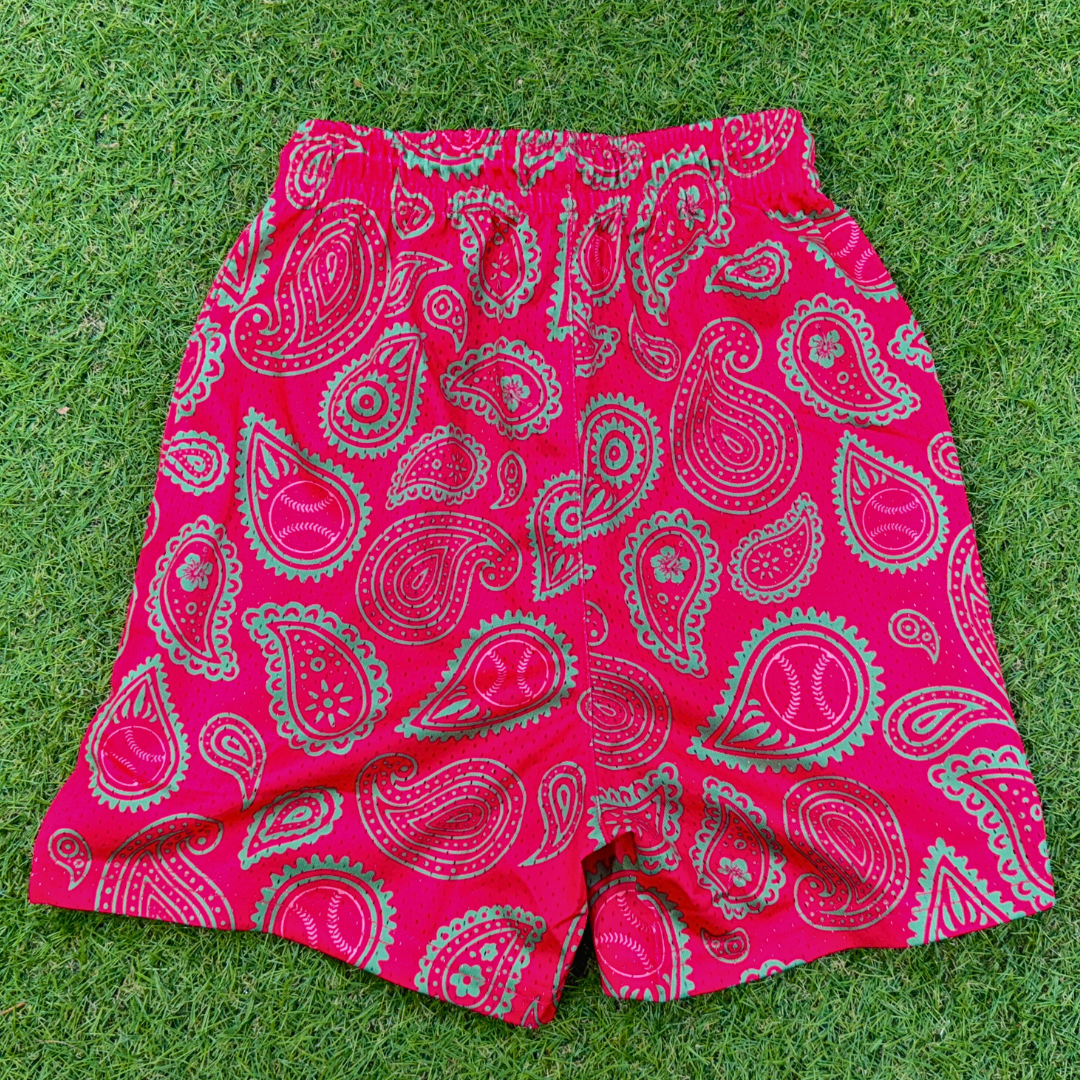 BatWrapz Pink Paisley Baseball Training Shorts (Single Lined) - Youth