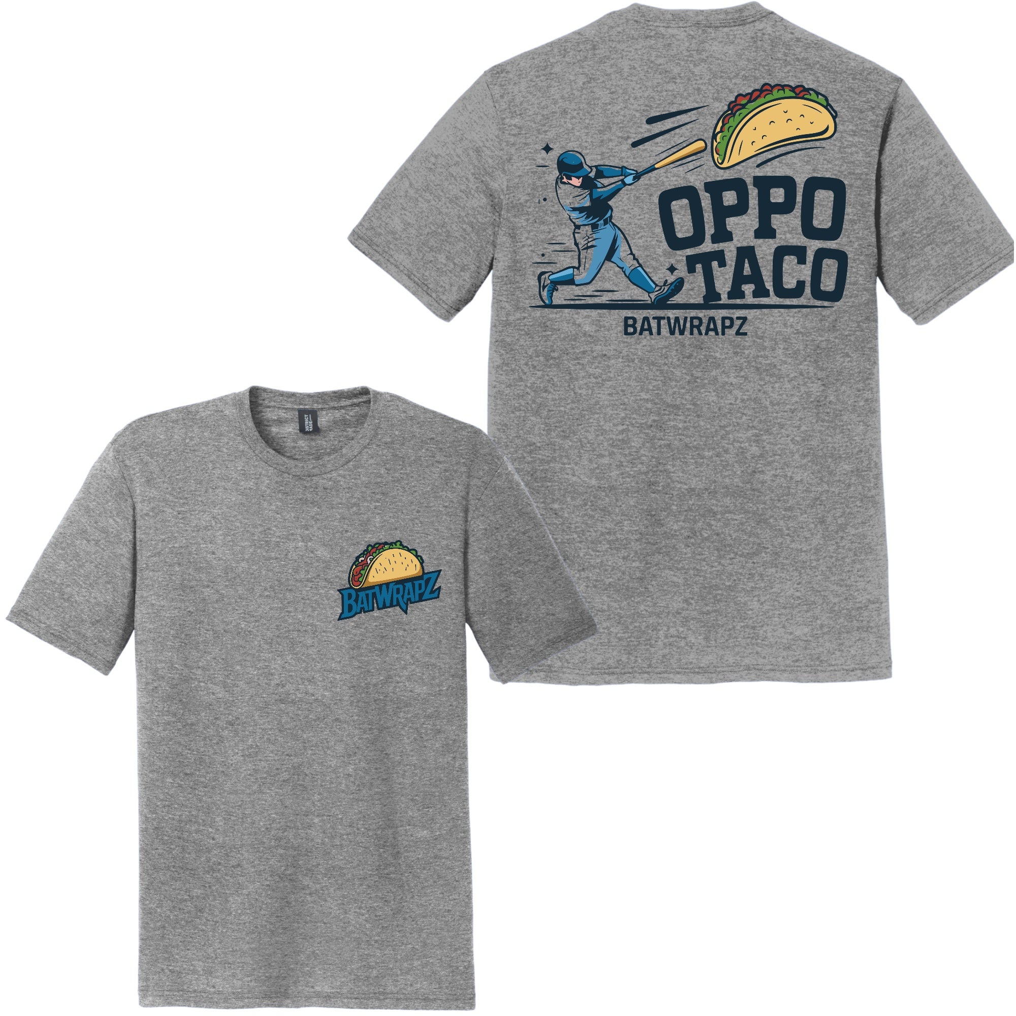 BatWrapz "Oppo Taco 2.0" Adult Tee - Gray