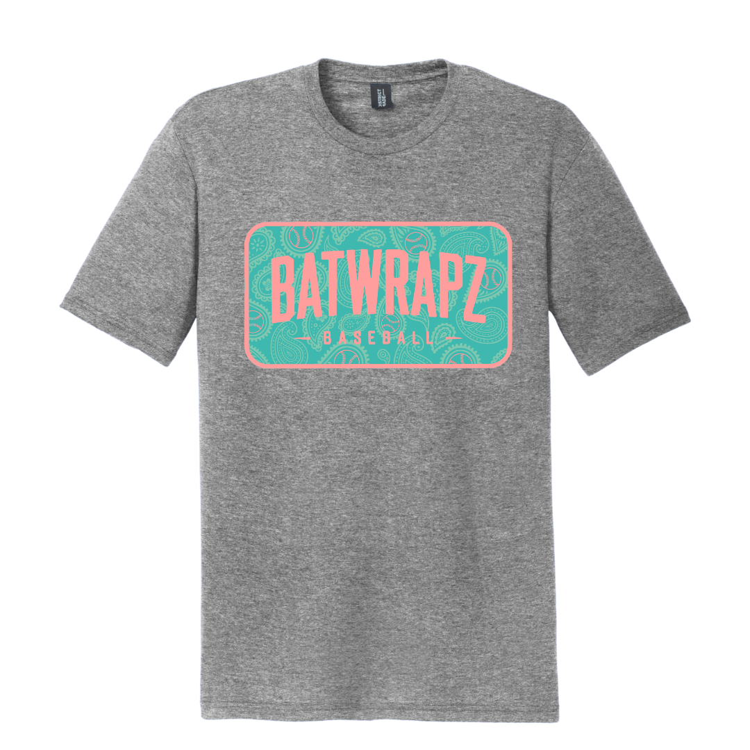 BatWrapz Baseball Paisley Youth Tee - Teal