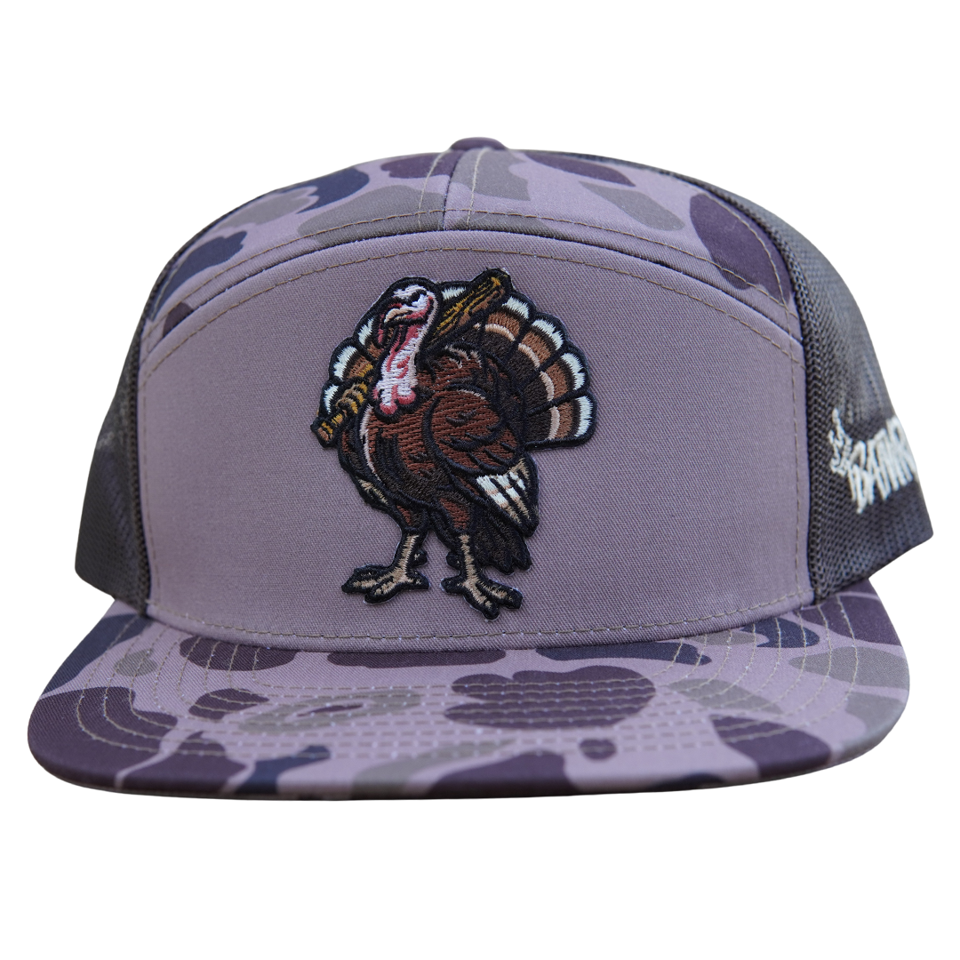 BatWrapz "Turkey" Hat 7 Panel Snap Back - Bark