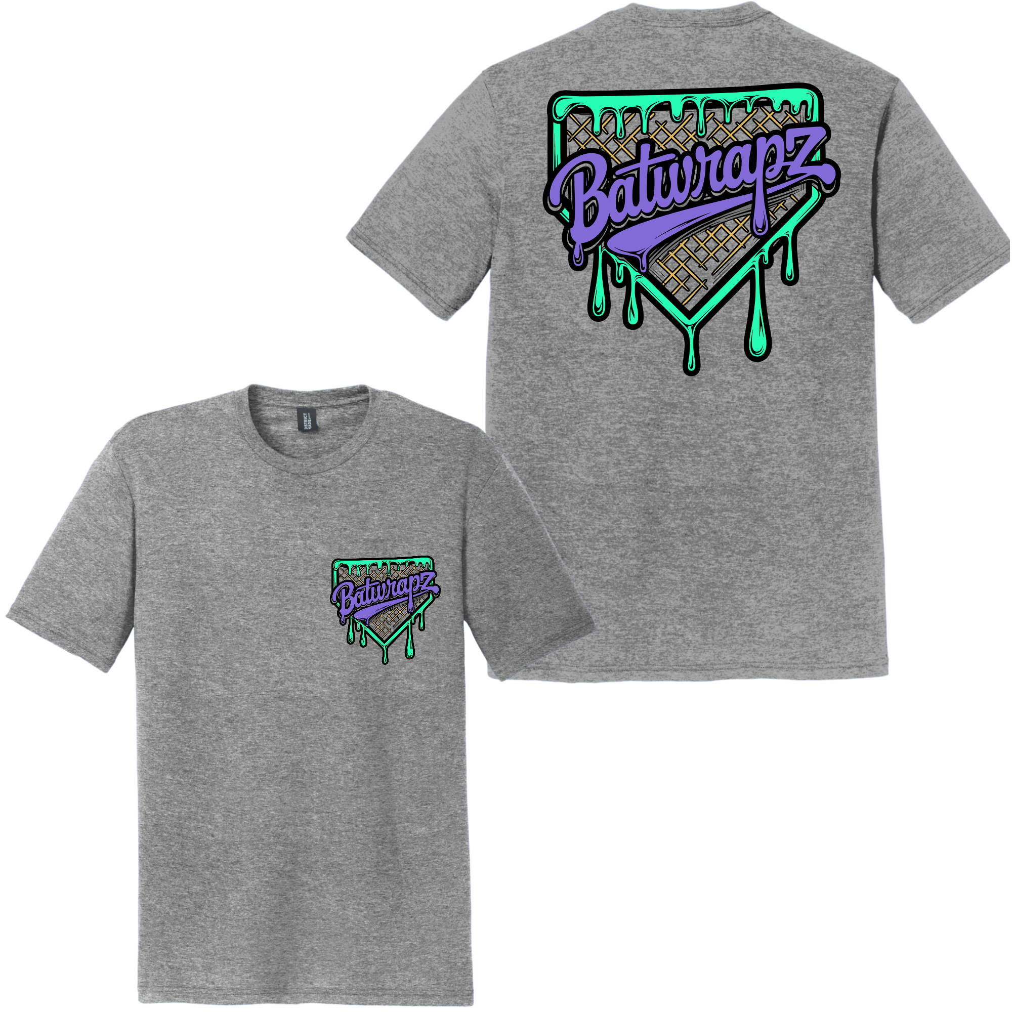 BatWrapz "Waffle" Adult Tee - Heather Gray
