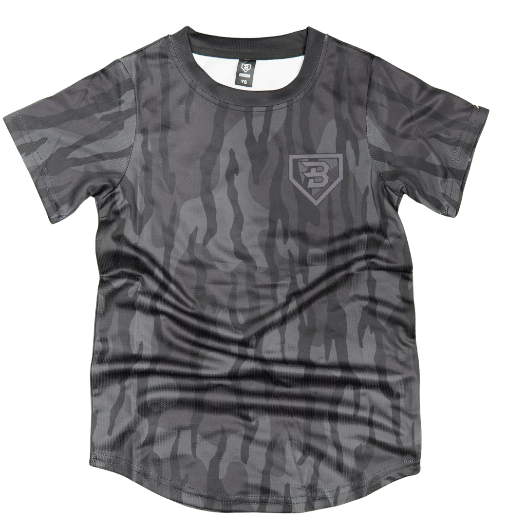 BatWrapz Baseball Diamond Marsh Camo Sleeve Training Tee - Youth