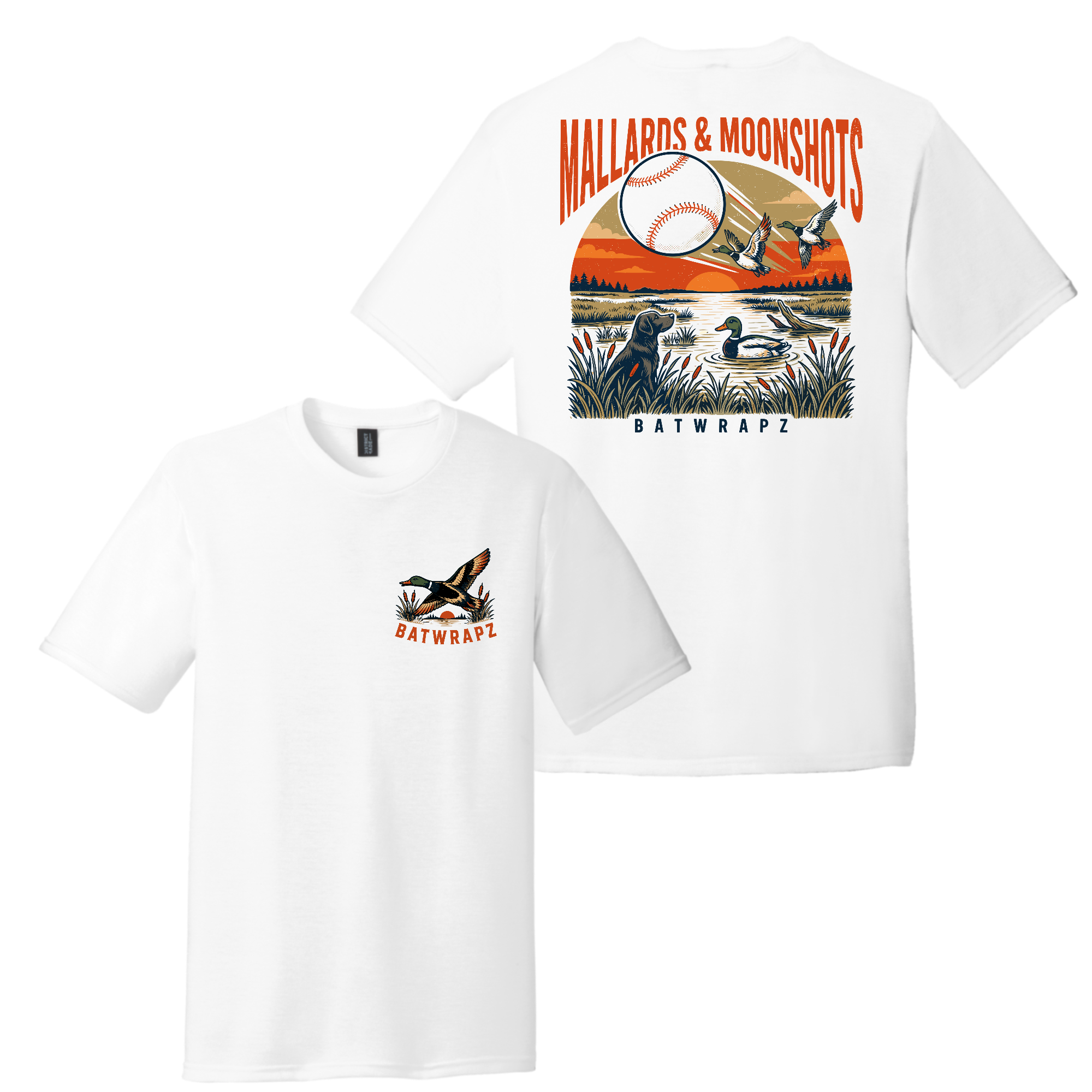 BatWrapz Mallards and Moonshots T-Shirt White - Youth