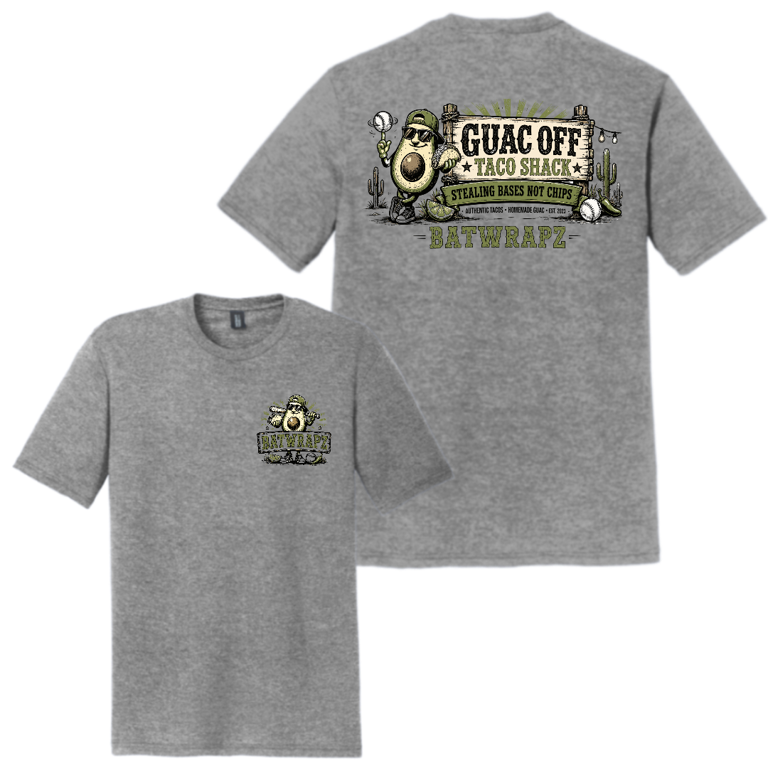 BatWrapz Guac Off Taco Shack T-Shirt Gray - Youth