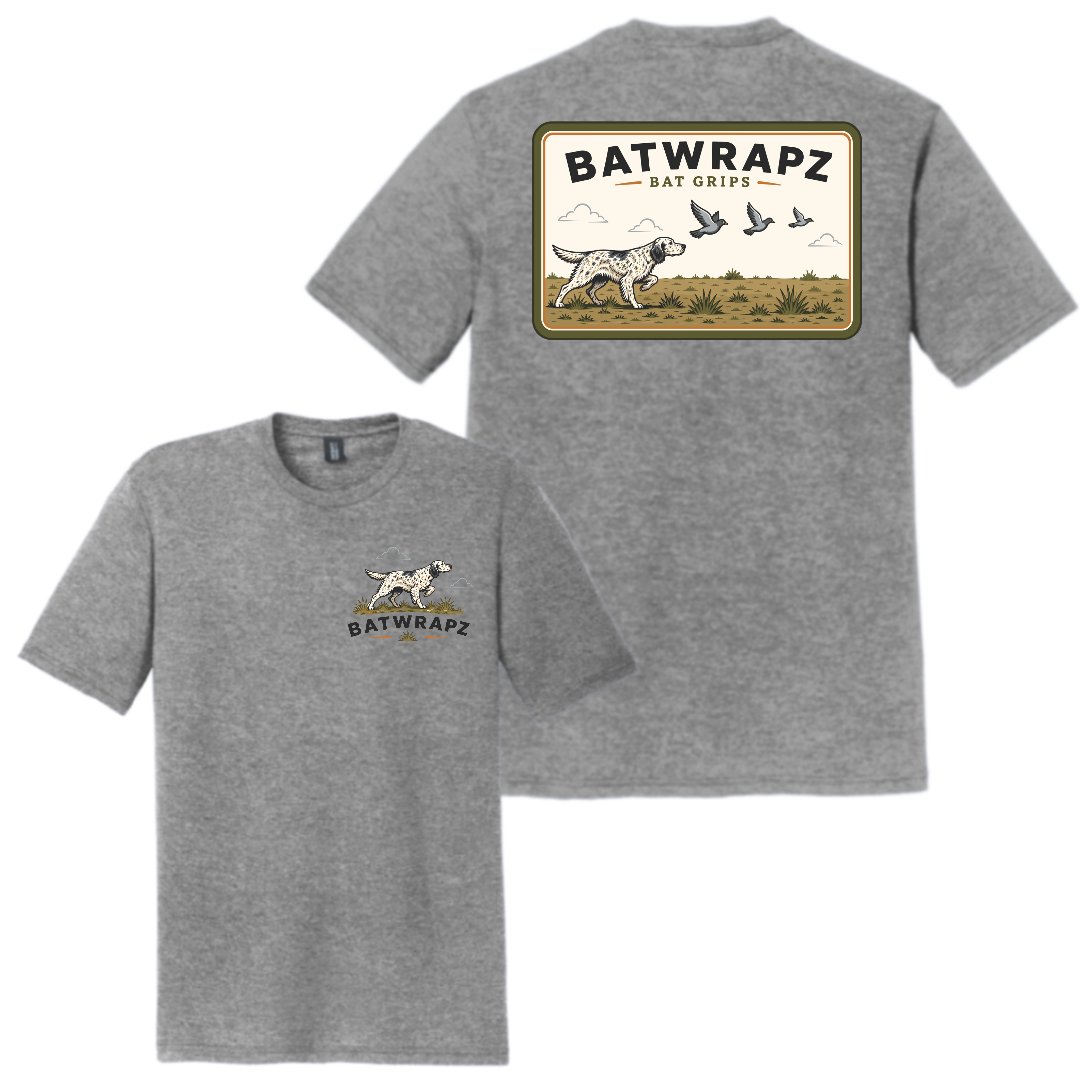 BatWrapz Baseball Bird Hunting Logo T-Shirt Grey - Youth