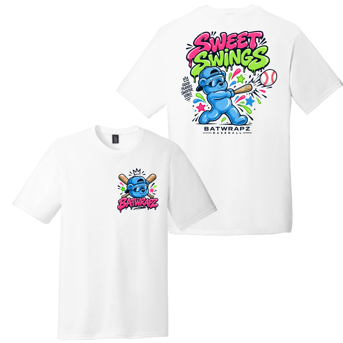 BatWrapz Baseball Sweet Swings T-Shirt White - Youth