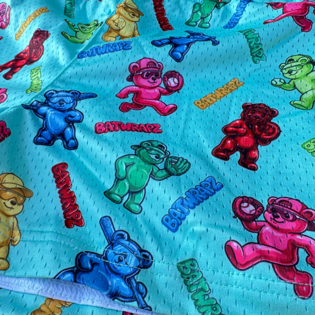 BatWrapz Gummy Ballers Training Shorts Aqua - Youth