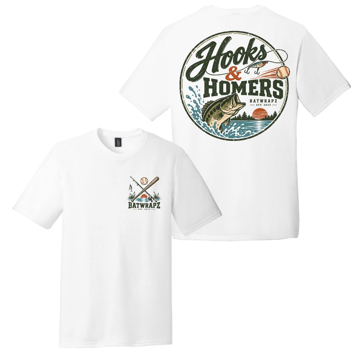 BatWrapz Hooks & Homers T-Shirt White - Youth