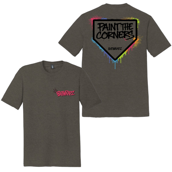 BatWrapz "Paint The Corners" Adult Tee - Gray