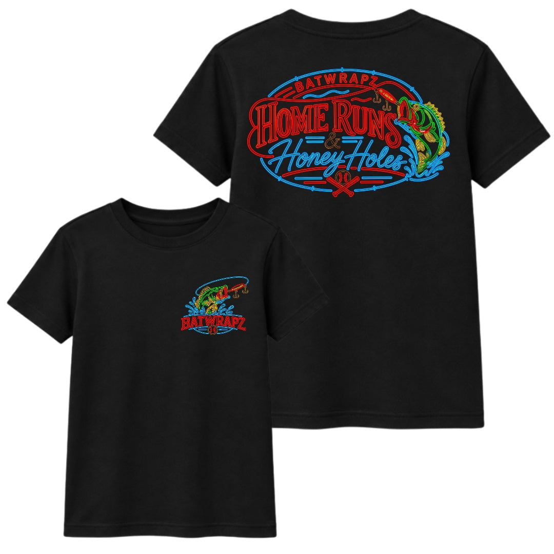 BatWrapz Neon Sign T-Shirt Black - Youth