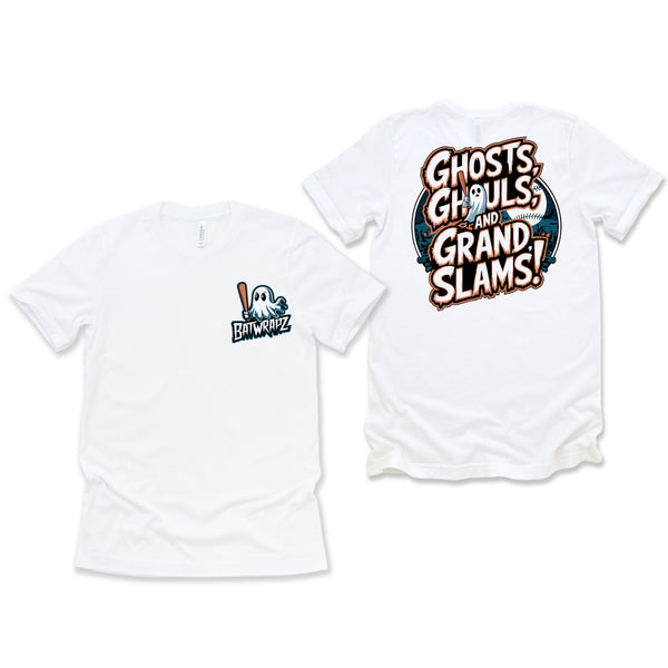 BatWrapz "Ghosts, Ghouls and Grand Slams" Youth Tee - White