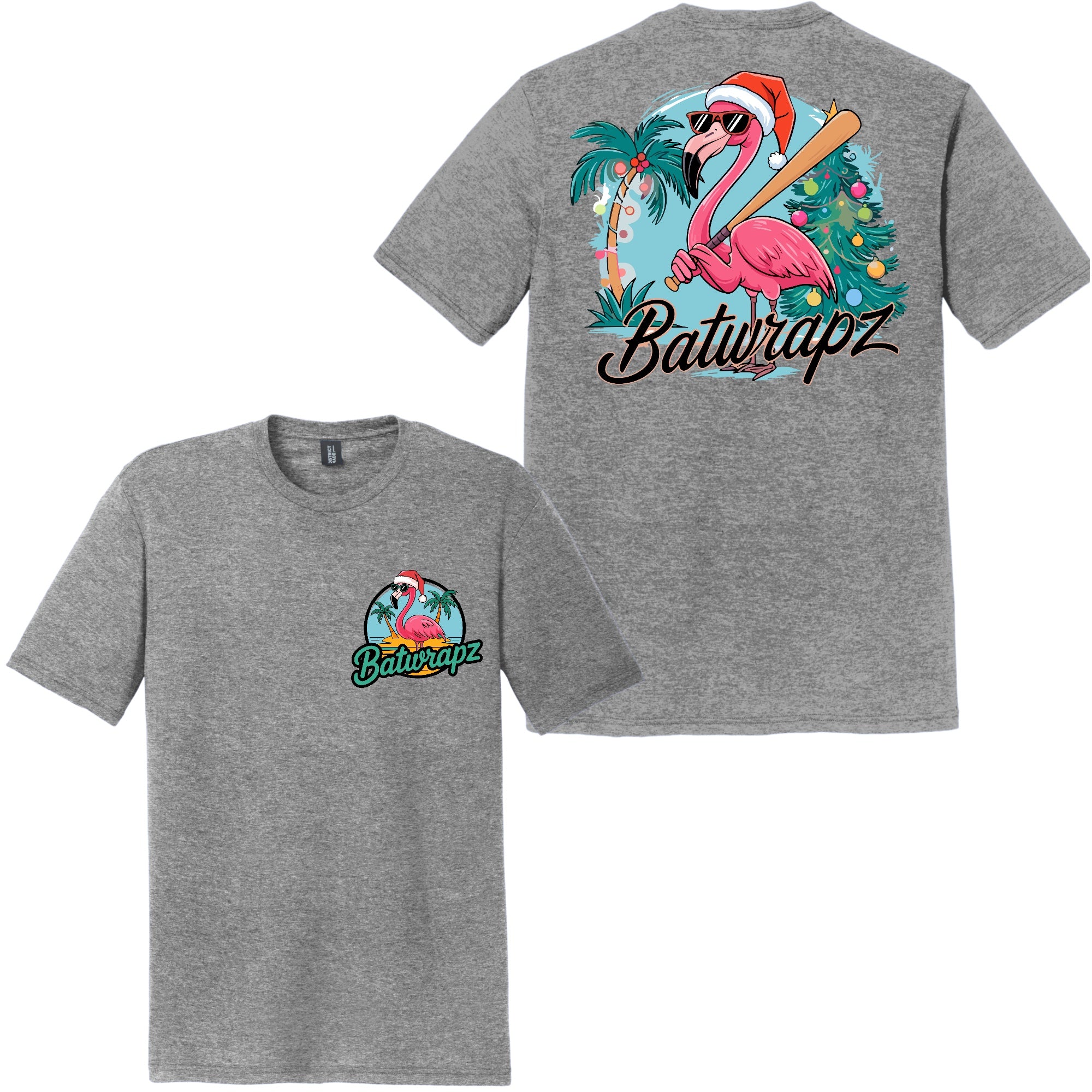 BatWrapz "Tropical Christmas" Youth Tee - Gray