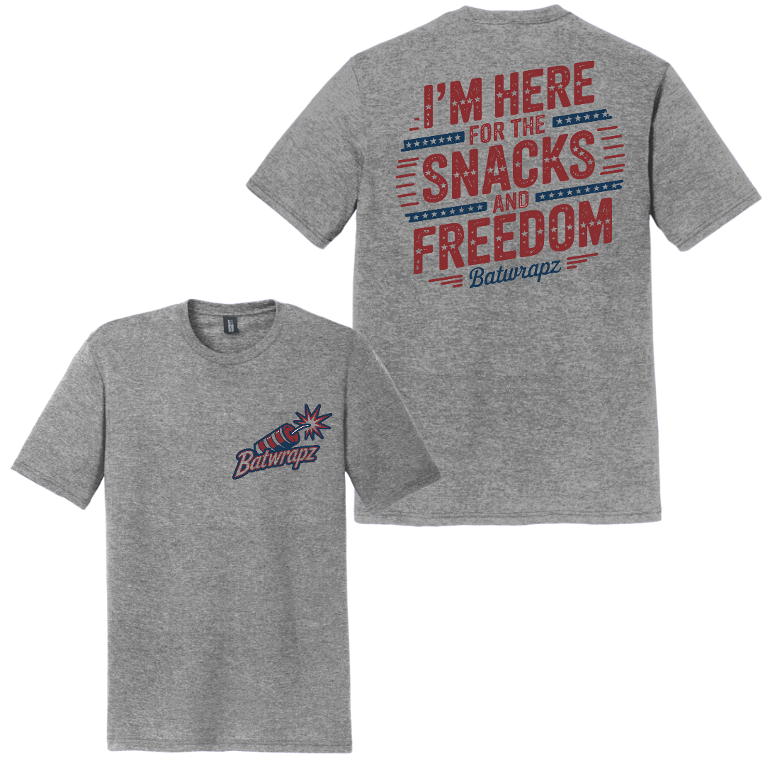 BatWrapz "Snacks and Freedom" Toddler T-Shirt - Gray