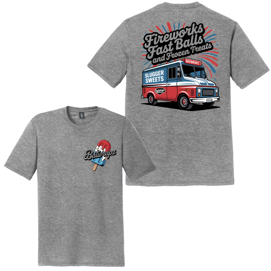 BatWrapz Baseball Summer Treats Youth T-Shirt - Grey