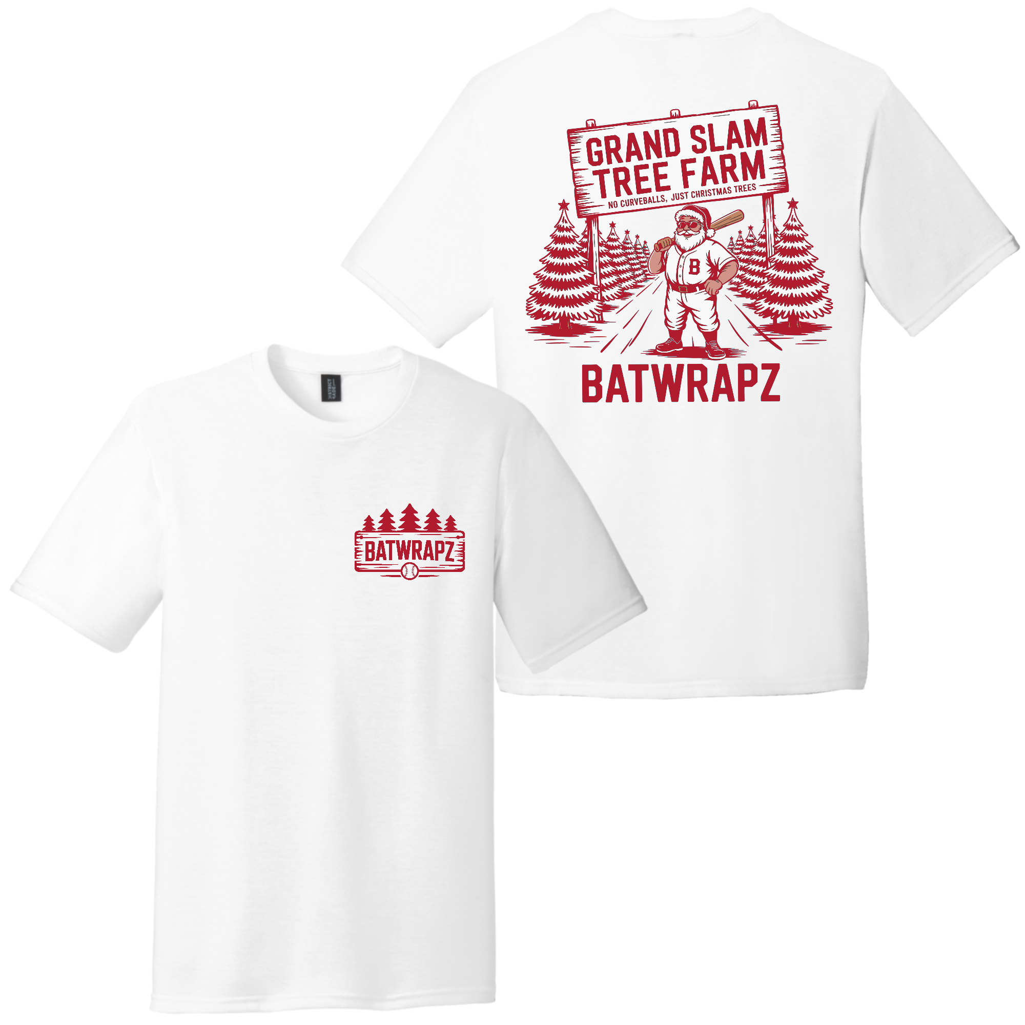 BatWrapz Grand Slam Tree Farm Youth T-Shirt - White