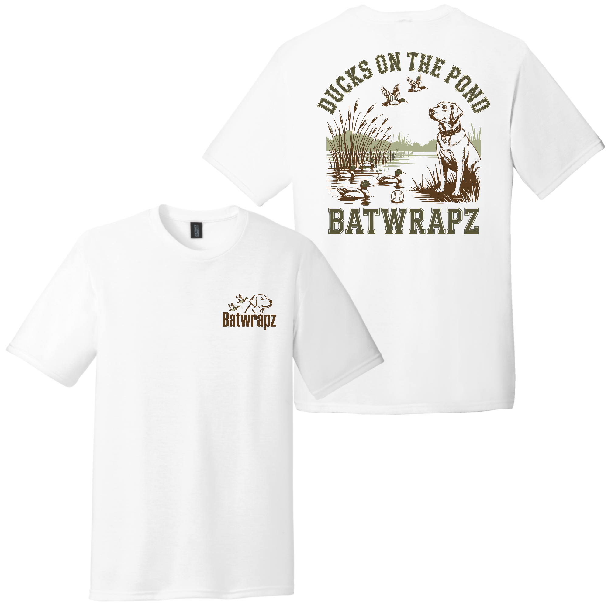 BatWrapz Ducks on the Pond Youth T-Shirt - White