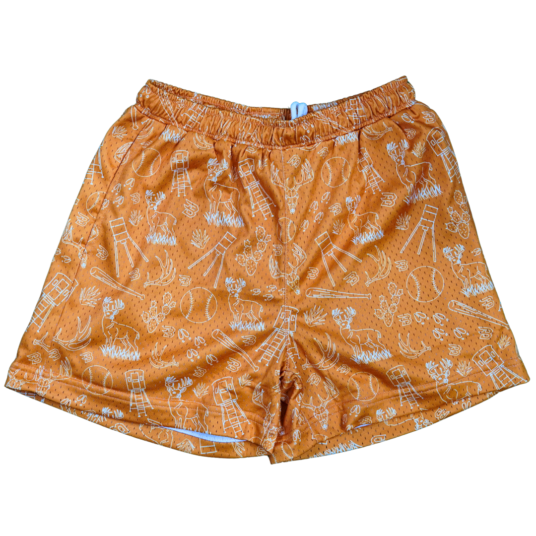 BatWrapz Back Forty Training Shorts Burnt Orange - Youth