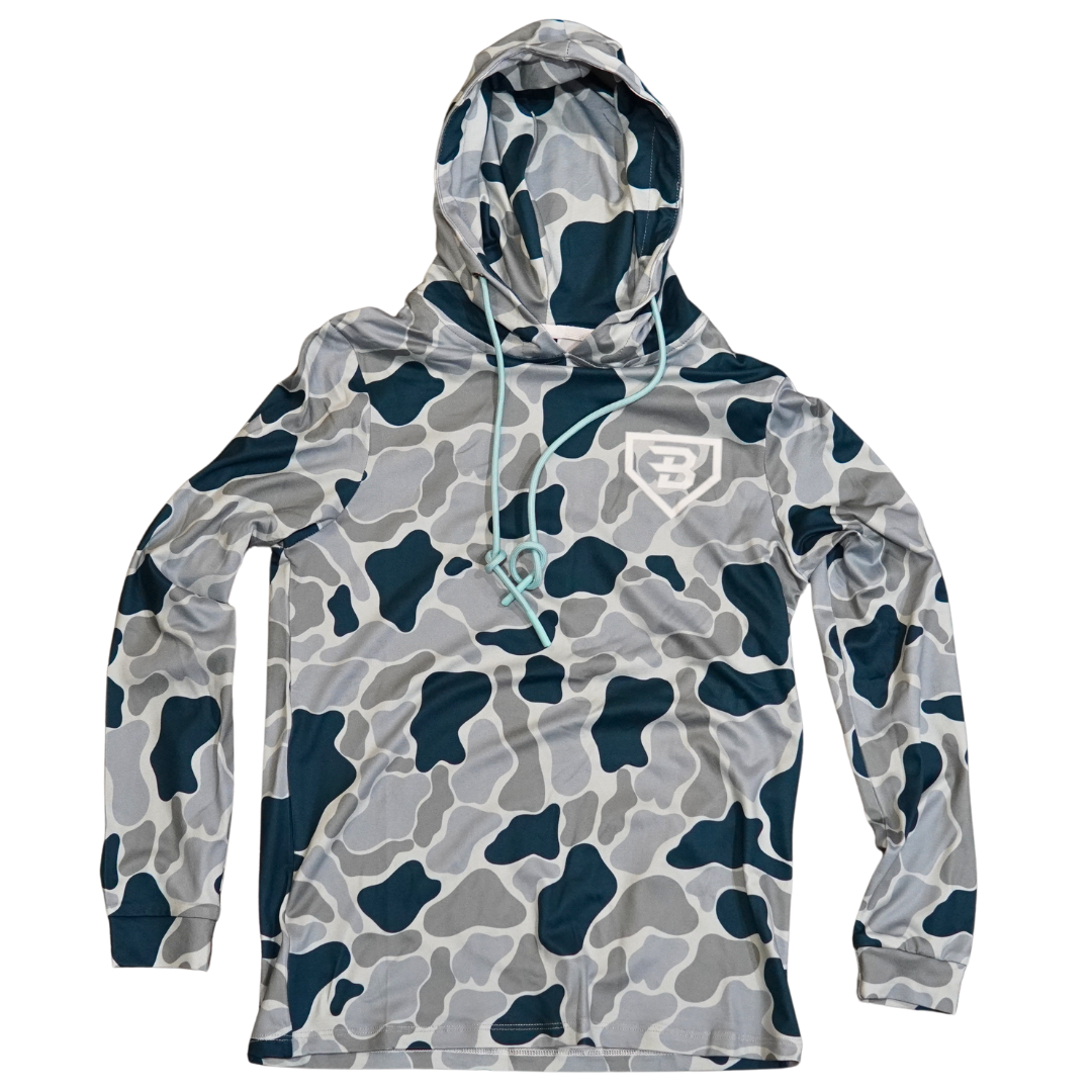 BatWrapz Duck Camo Lightweight Training Hoodie Slate Teal - Youth