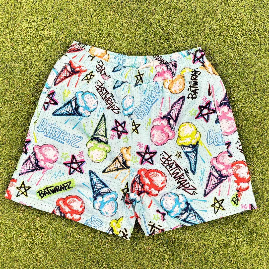 BatWrapz Ice Cream Graffiti Baseball Training Shorts - Youth
